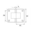 Beveled rounded 180 degree glass-to-glass shower hinge