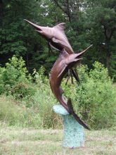 Metal garden sculpture hot sale bronze swordfish