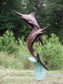 Metal garden sculpture hot sale bronze swordfish