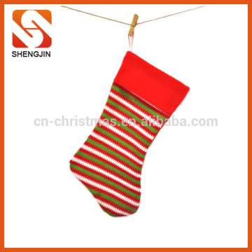 Stripe Crochet Knitted Christmas Stocking