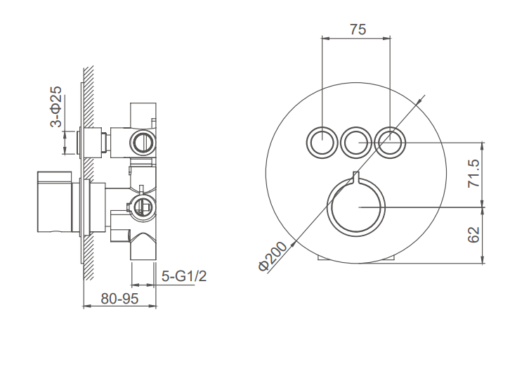 Thermostatic Mixer Shower Valve