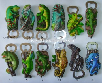 polyresin iguana lizard fridge magnet different shape opener