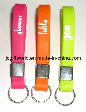 Silicon Keychain/PVC Wristband Key Chain (JC233K)