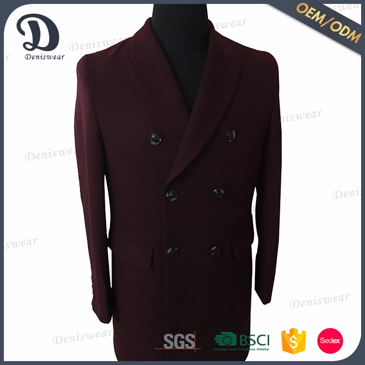 Top sale men long winter warm wool men coat