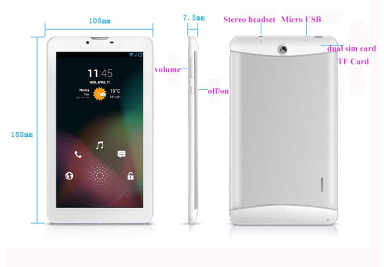 New Product Slim 7 Inch Tablet Android Tablet Pc 4G With Dual SIM Card