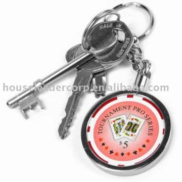 Metal Poker Chip Key Chain