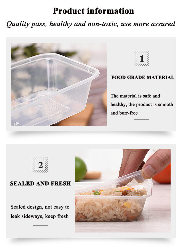 Mikrowellen -Lebensmittelbehälter für Mahlzeiten mit Deckel vorbereiten