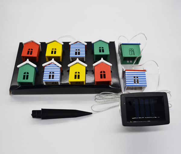 10 LED Holiady Decoration Beach Hut Solar String Light for Garden
