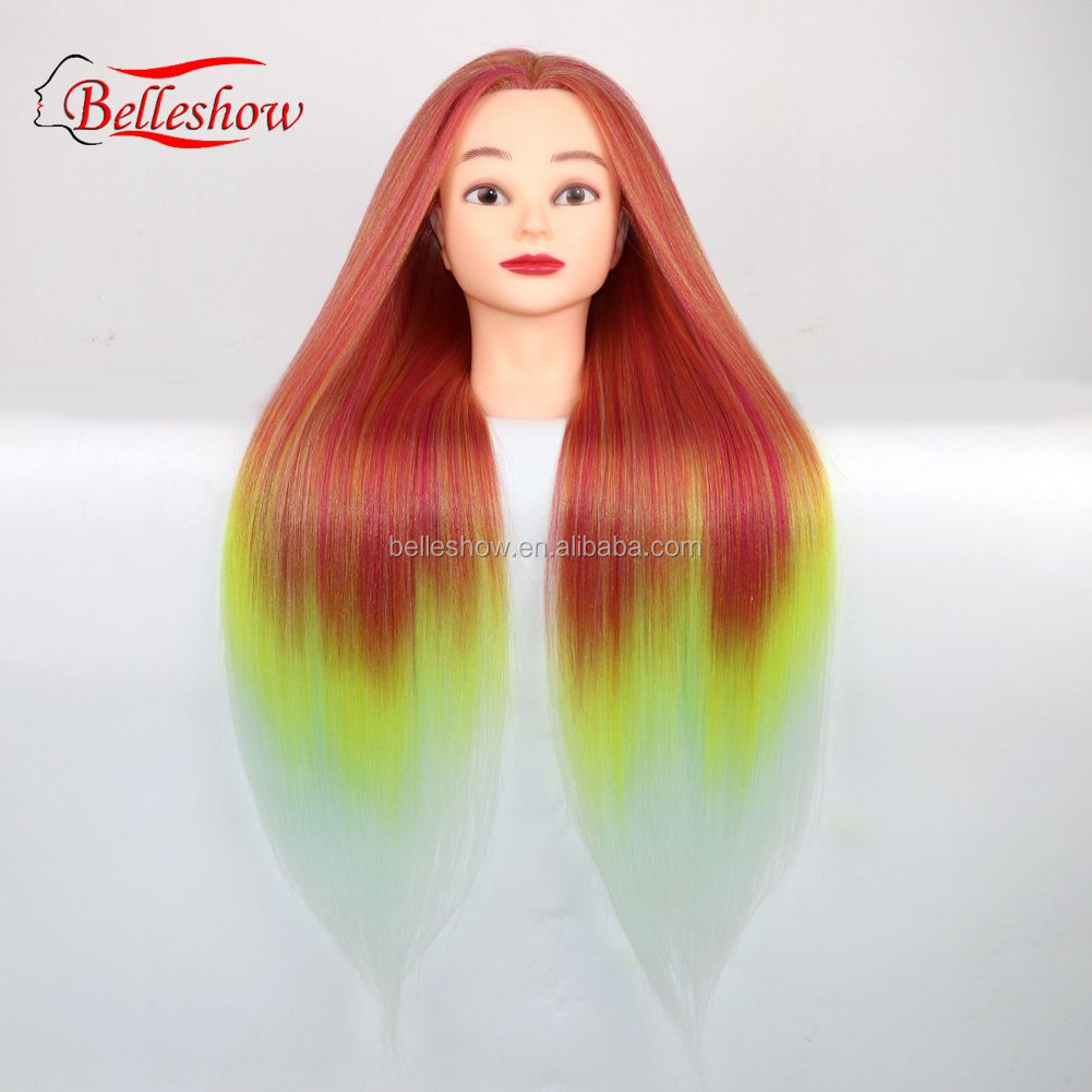 Hot sell Wholesale ombre Color head Beauty School Hairdressing Products Female Hair Mannequins Head Salon School Training Head