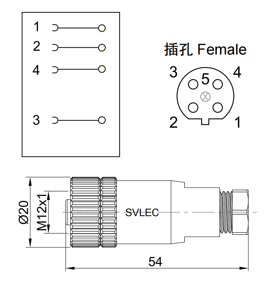 M12 Round Plug Connector