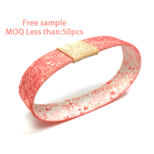 White Polyester Elastic Fabric Fashion Bracelets Slap Wristbands