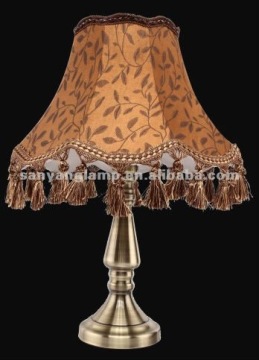 Luxury Table Lamp With Brown Color Fabric Cover