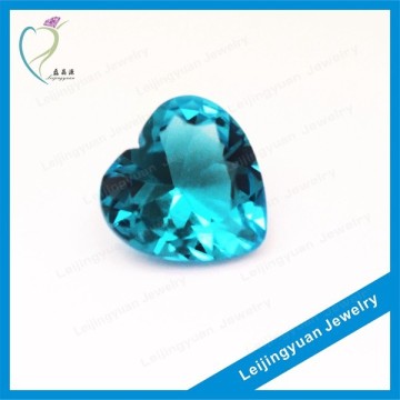 Blue heart polished glass bead stone wholesale