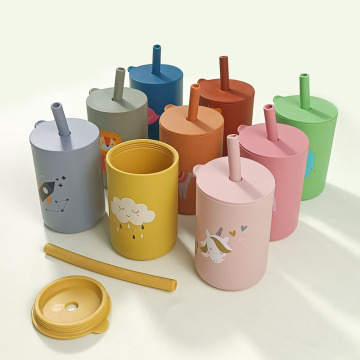 Custom Printed Slim Silicone Straw Drinking Cup