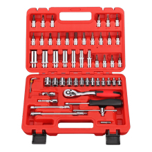53 Piece Tool Set with Plastic Toolbox: Socket and Wrench Sets for Household Use