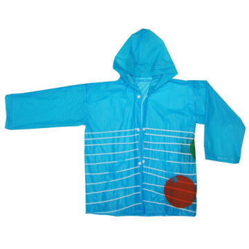 Blue Children's Pvc Raincoat