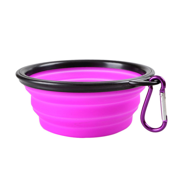 Free Sample Custom Foldable Silicone Pet Water Bowl Collapsible Travel Dog Bowl