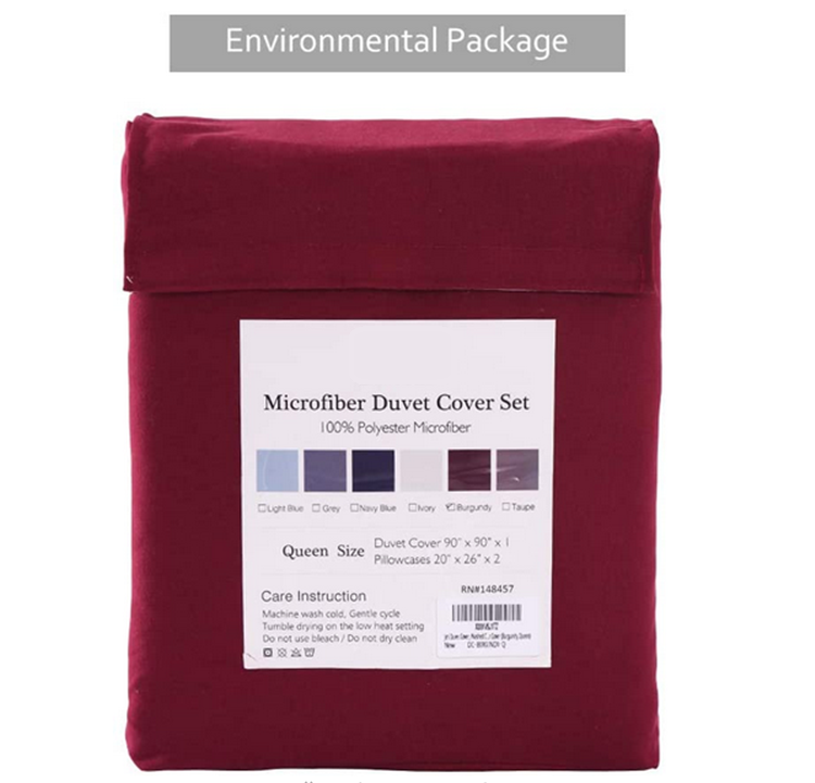 100% polyester microfiber fabric printing bedding Duvet Cover 3pcs Set with zipper closure