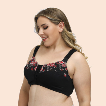 reggiseno con chiusura frontale con ricamo sexy plus size