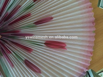 Colorful pleated window screen/printed pleated screen/color pleated screen