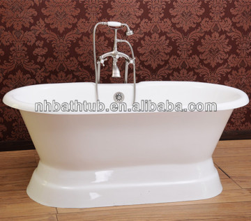 double ended freestanding pedestal cast iron bathtub