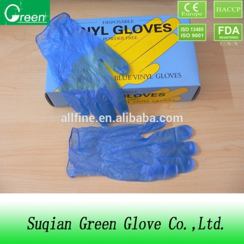 disposable blue vinyl glove