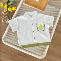 Pure Cotton Single Breasted Short Sleeves Baby Shirt