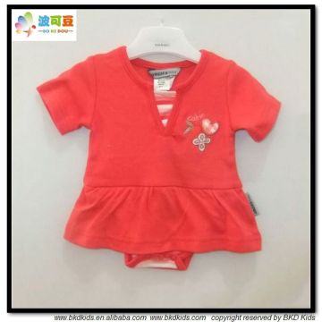 BKD combed cotton baby dress bodysuit