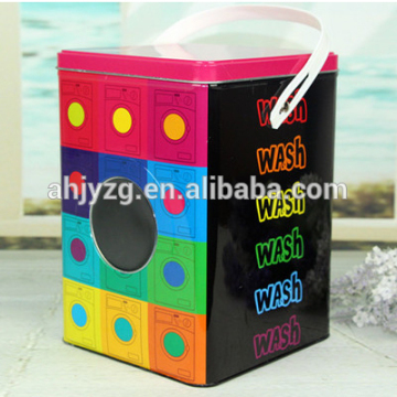 tin storage boxes cheap laundry powder tin with round window supplies uk                        
                                                Quality Choice