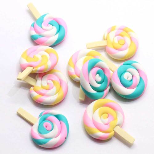 Hot sale Simulation Candy Stick Shape Polymer Clay Handmade Craft Decoration Mini Slice Girls Υπνοδωμάτιο στολίδια