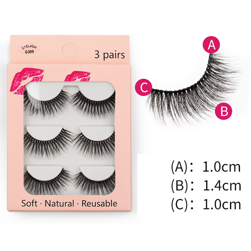 New waterproof mink false eyelashes Thick eyelashes high quality 3d mink false eyelashes 3 pairs wholesale