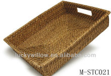 Brown rectangle straw basket & water grass basket & straw tray (factory supplier)