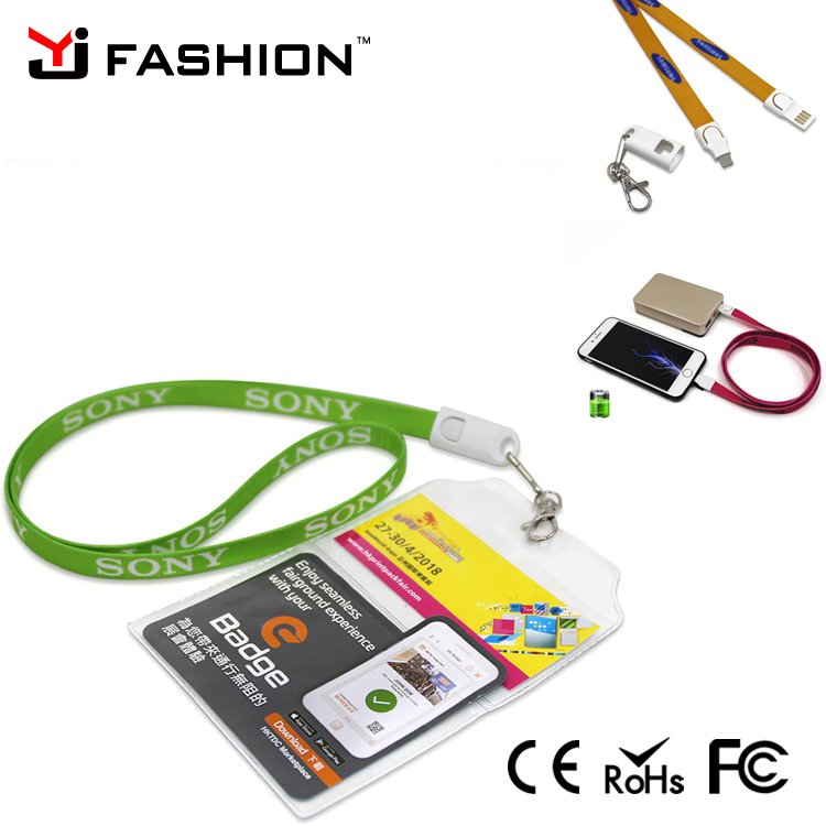 Yijiashishang Brand logo printing braided 3 in 1 USB Charging USB  C Cable with 3 in 1 design charger for iphone and micro usb
