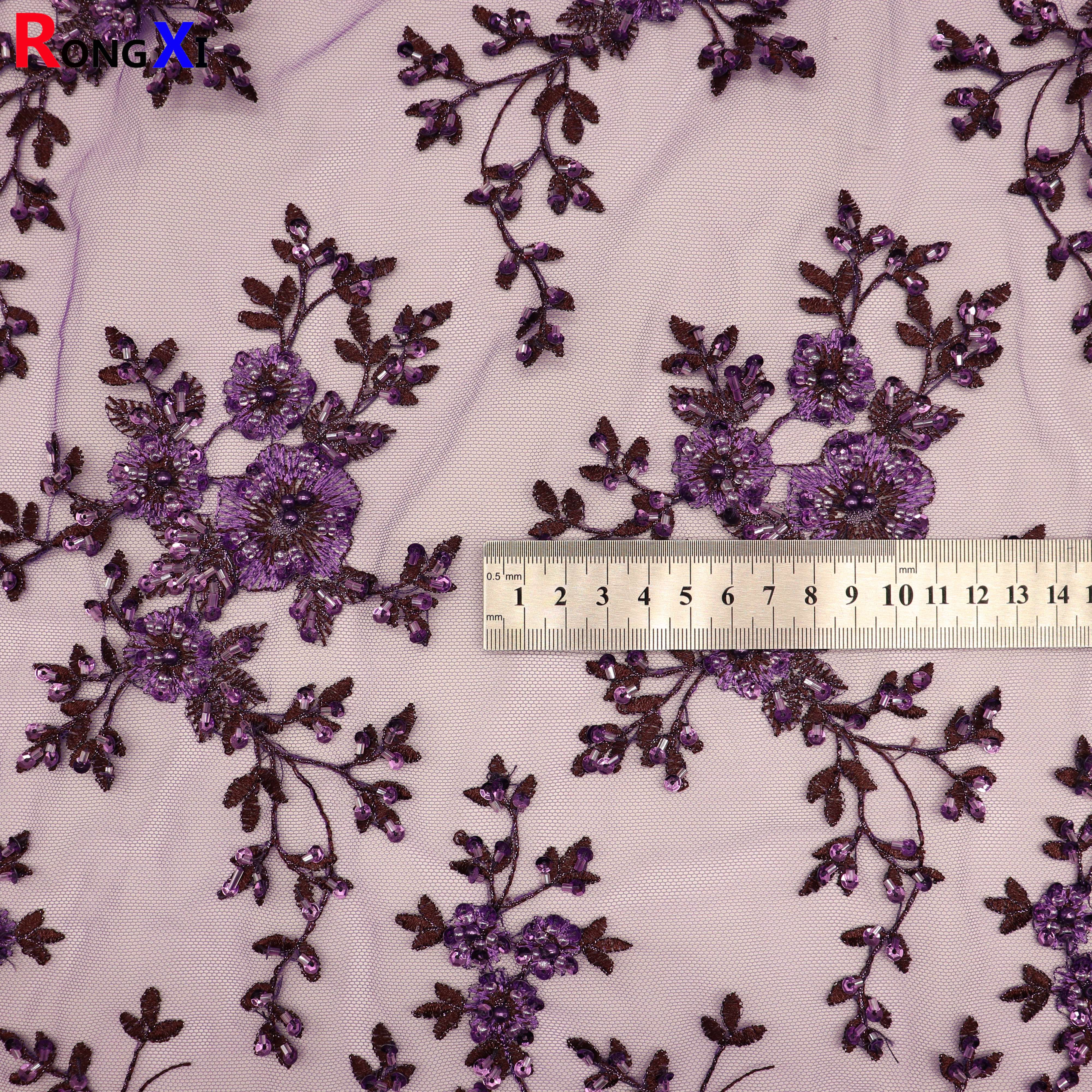 RXF1666 Brand New Laxary Bead Net Fabric With Low Price