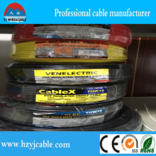 Black Red 8-AWG Bared Soild PVC Insulation