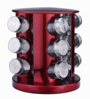 Stainless steel revolving spice pepper rack and shaker