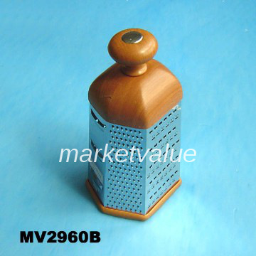 10\" SIX SIDE GRATER WOODEN CLOUR HANDLE