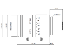 50mm Machine Vision Lens - CS C Mount 5MP 1/1.8''