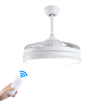 2024 Modern Commercial Bladeless Retractable Chandelier LED Ceiling Fans with Light