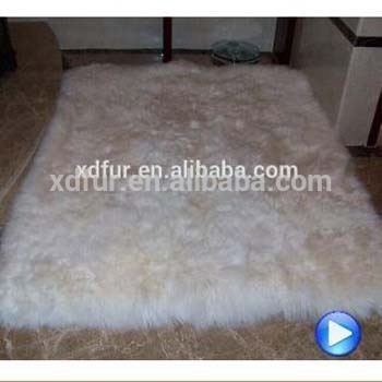 China suppliers natural sheepskin patchwork blanket throw