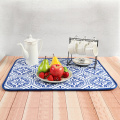 Microfiber reversible dish drying mat for kitchen