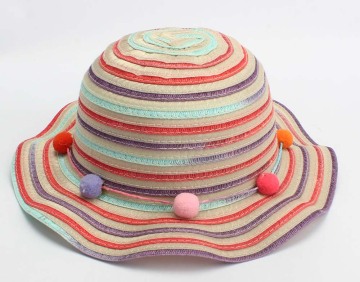 Rainbow hat with wavy brim for kids