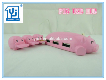 Hot New Products Cute Animal 3 Ports Raid USB 2.0 Hub with TF Card Reader