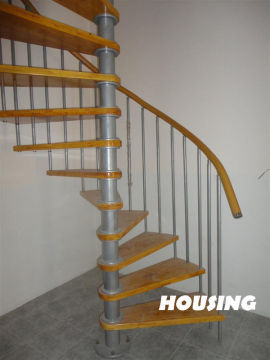 Carbon Steel Custom Spiral Staircases With Solid Wood Tread
