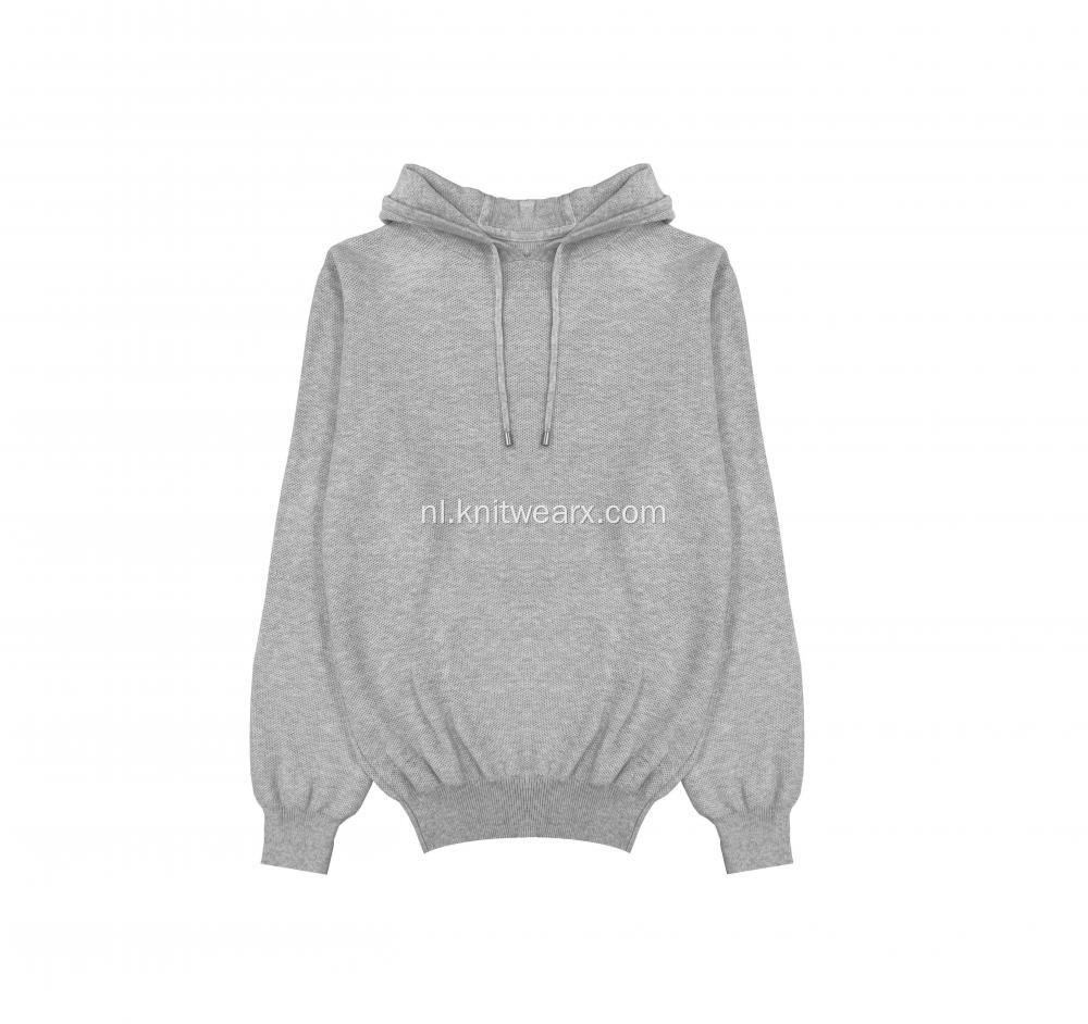 Gebreide hoodie voor heren met honingraatstructuur