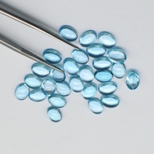 Natural Swiss Blue Topaz Oval Shape Cabochons