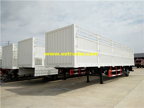 35ton Tri-axle Cargo Box نصف مقطورة