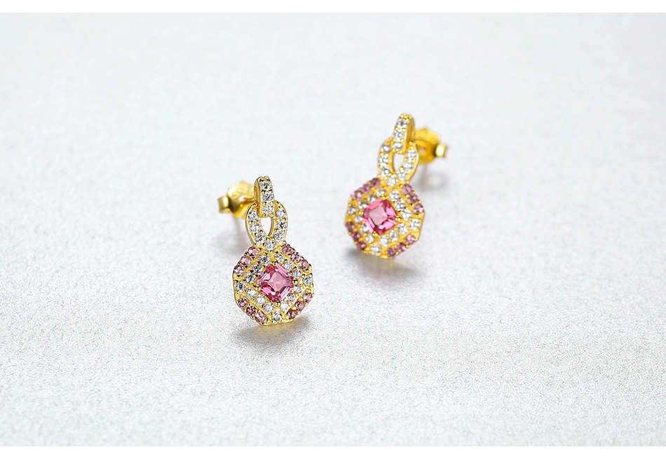 High Quality Sterling 925 Silver Colorful CZ Drop Earrings