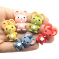 Cartoon Mouse Flatback Resina Artigianato Decorazione animale artificiale Ornamento portachiavi Kawaii Decorazione artistica fatta a mano