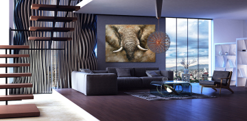 Elephant Wildlife Land of Abundance Canvas Prints